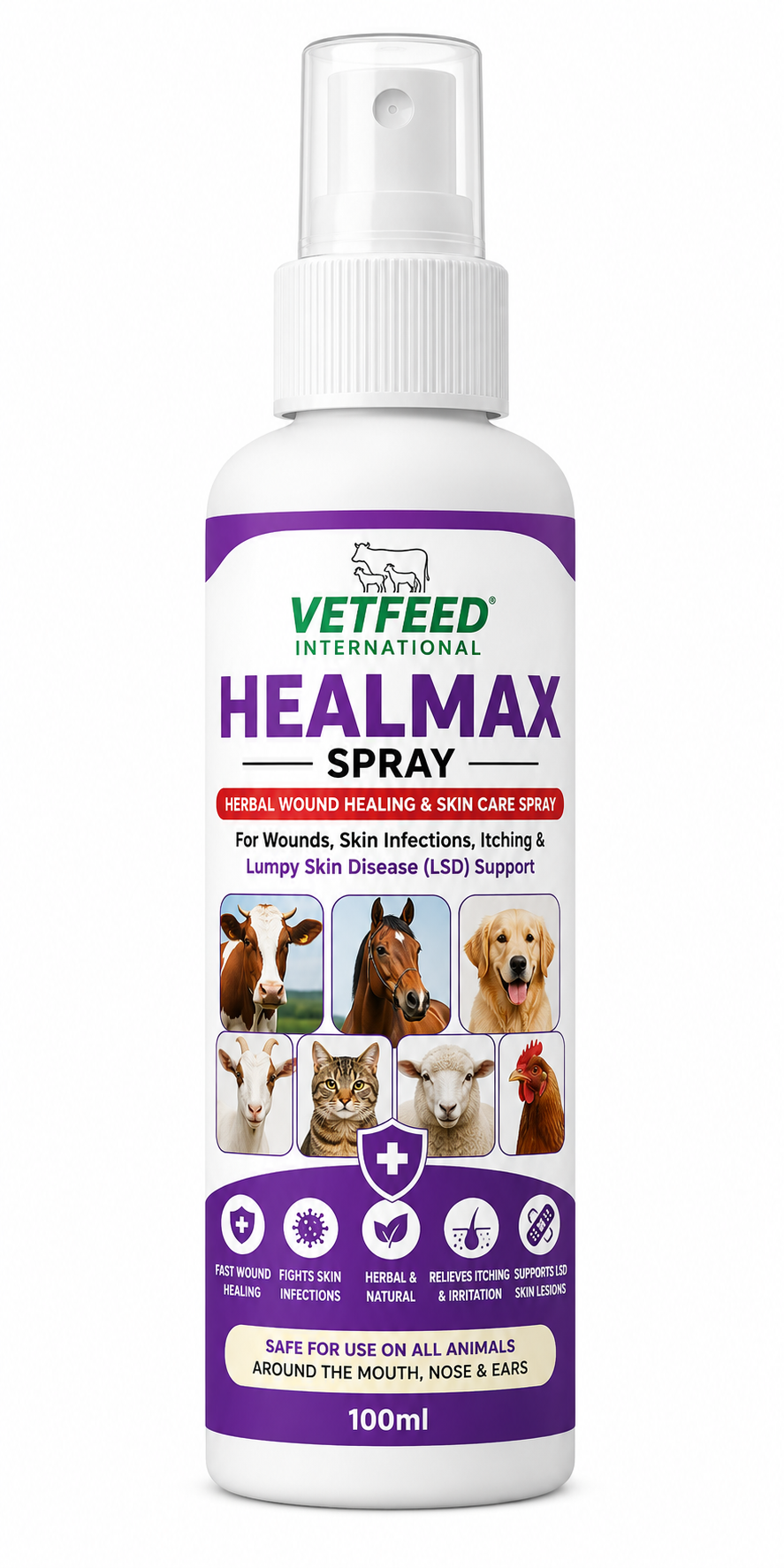 HEALMAX - Herbal Wound Healing & Skin Care Spray for Animals & Pets